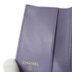 Chanel Wallet Quilted Trifold Caviar Leather Purple — view 9