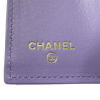 Chanel Wallet Quilted Trifold Caviar Leather Purple — view 5