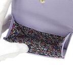 Chanel Wallet Quilted Trifold Caviar Leather Purple — view 7
