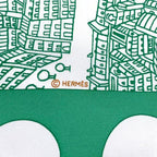 Hermes Carre 90 de Passage A Paris Silk Scarf Green — view 7