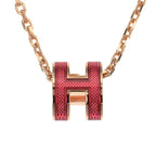 Hermes Necklace Pop Ash Mini Splash Pendant H Rose Azalea — view 2
