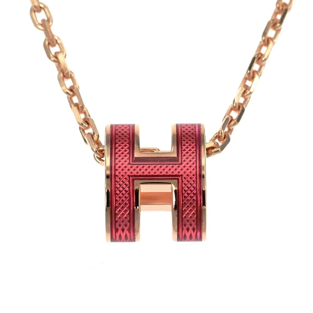 Hermes Necklace Pop Ash Mini Splash Pendant H Rose Azalea — view 2