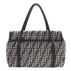 Fendi Bag Tote Handbag Zucca Selleria Mini Linda Canvas Gray — view 2