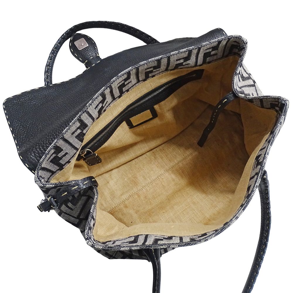 Fendi Bag Tote Handbag Zucca Selleria Mini Linda Canvas Gray — view 5