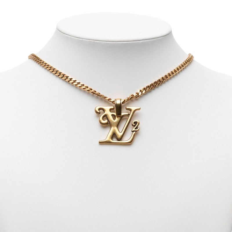 Louis Vuitton NIGO Collier Squared Chain Pendant Necklace Gold Plated — view 8