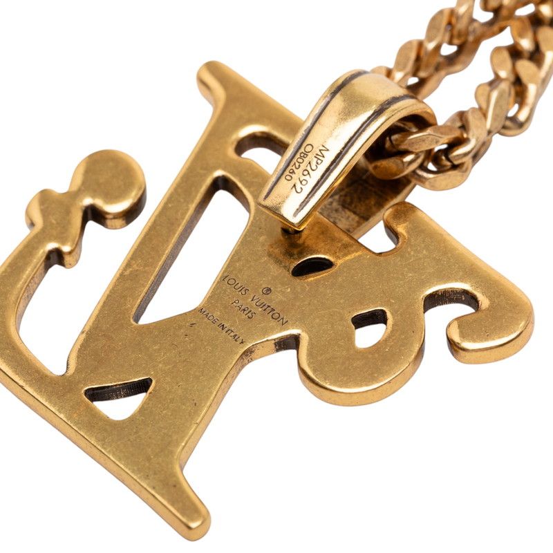 Louis Vuitton NIGO Collier Squared Chain Pendant Necklace Gold Plated — view 6