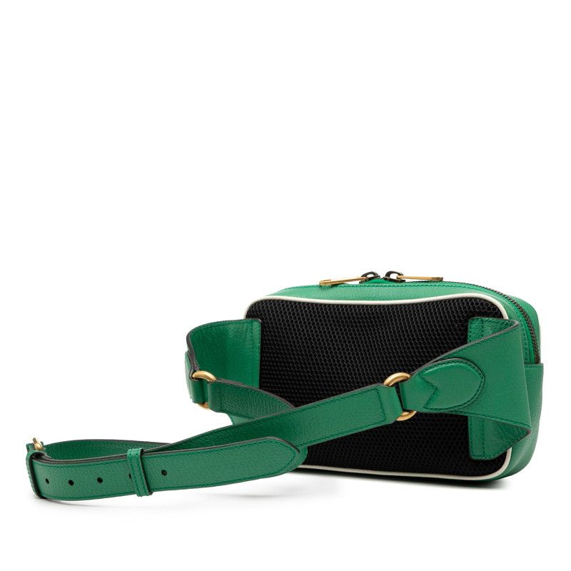Gucci Adidas Body Bag Bum Green White Leather — view 3