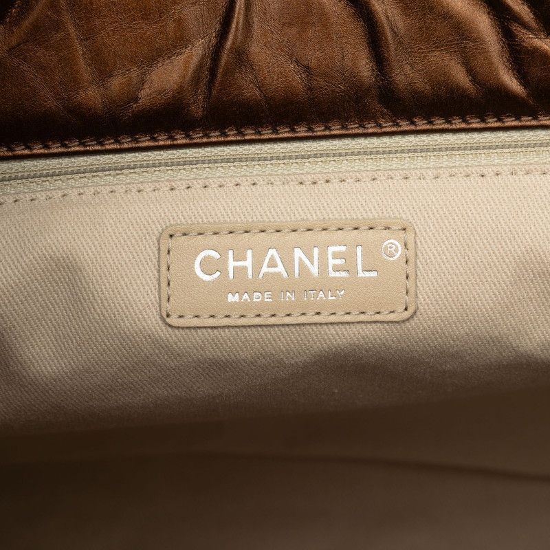Chanel 2.55 Quilted Chain Shoulder Bag Bronze Brown Leather — view 6