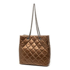 Chanel 2.55 Quilted Chain Shoulder Bag Bronze Brown Leather — view 3