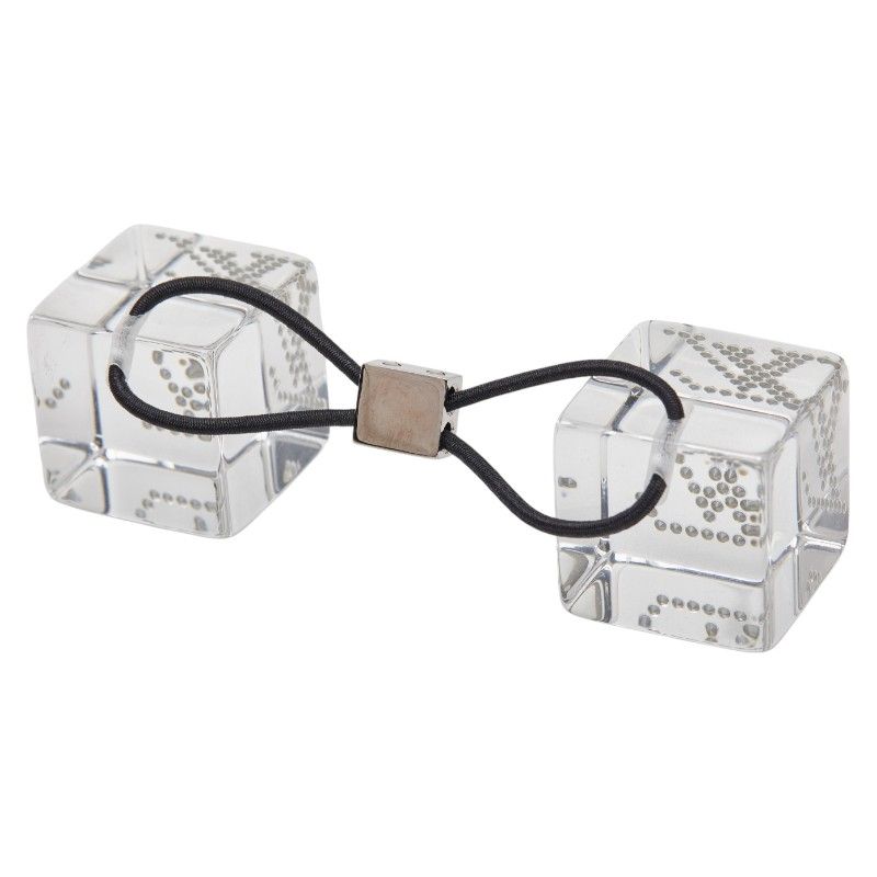Louis Vuitton Hair Cube Ankle John Rhinestone Accessory Tie Clear