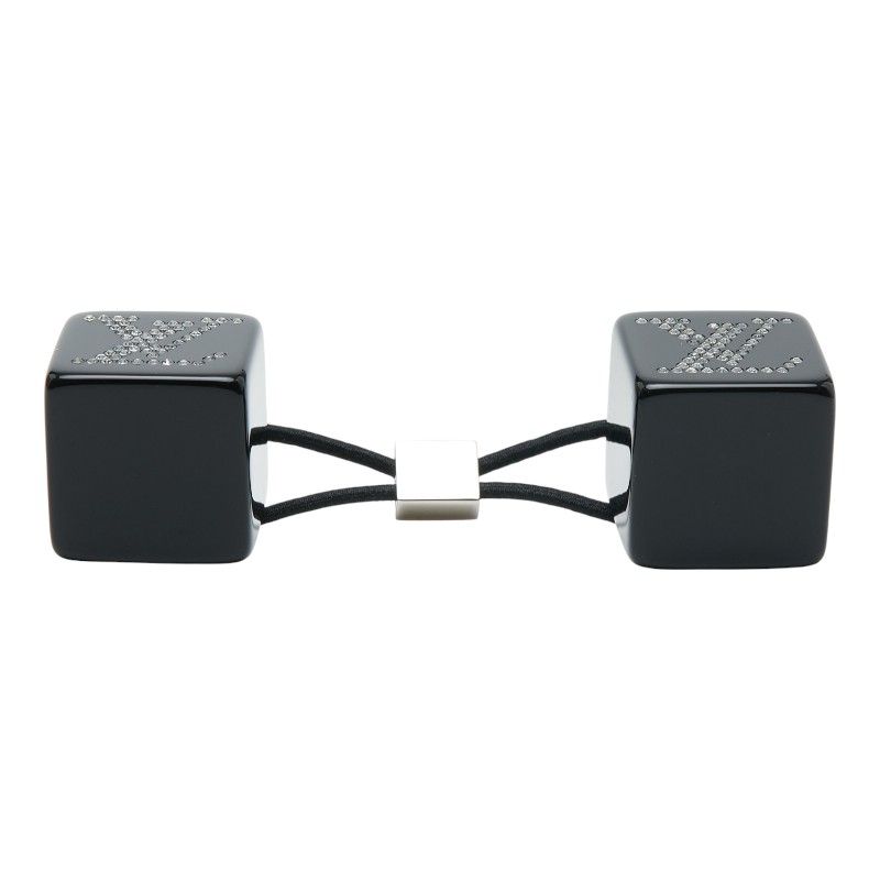 Louis Vuitton Hair Cube Ankle John Rhinestone Accessory Tie Black — view 3