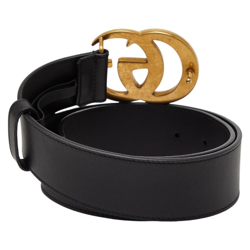 Gucci GG Marmont Double G Belt Size 75 30 Black Leather — view 4
