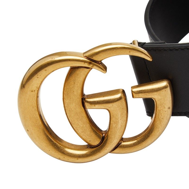Gucci GG Marmont Double G Belt Size 75 30 Black Leather — view 5