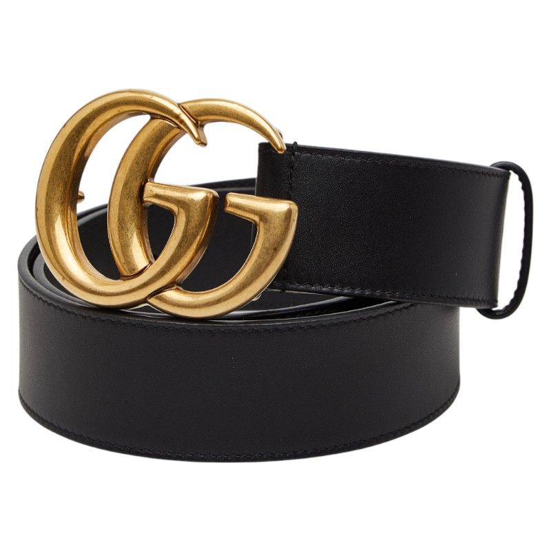 Gucci GG Marmont Double G Belt Size 75 30 Black Leather — view 3