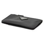 Prada Triangle Logo Plate Coin Case Card 2 Mc084 Black Sapphire Leather — view 5