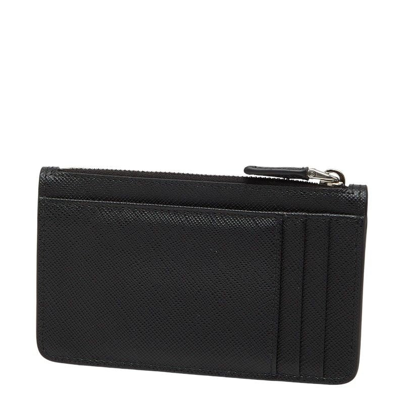 Prada Triangle Logo Plate Coin Case Card 2 Mc084 Black Sapphire Leather — view 3