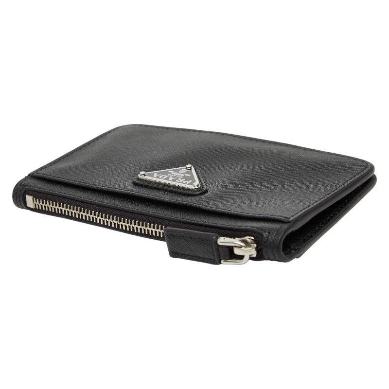 Prada Triangle Logo Plate Coin Case Card 2 Mc084 Black Sapphire Leather — view 6