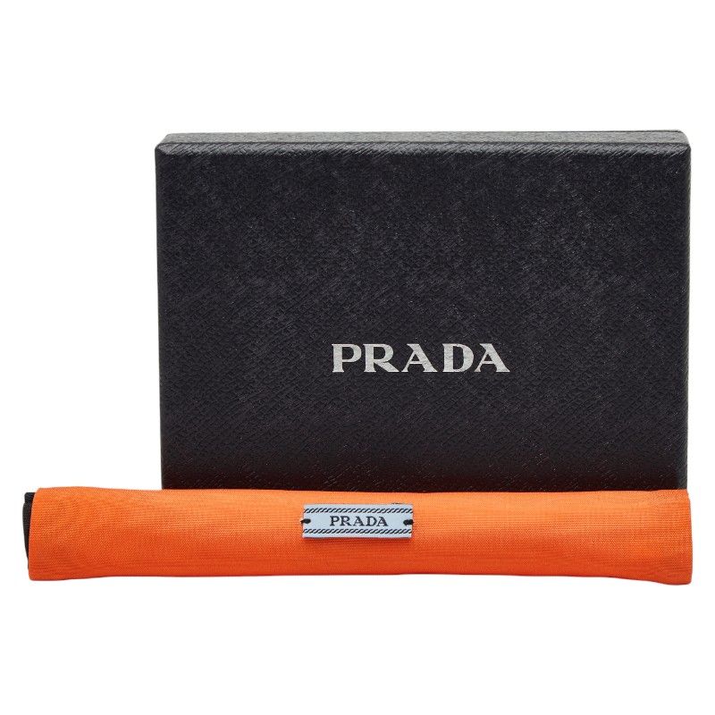 Prada Triangle Logo Plate Coin Case Card 2 Mc084 Black Sapphire Leather — view 9