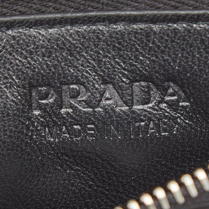 Prada Triangle Logo Plate Coin Case Card 2 Mc084 Black Sapphire Leather — view 8