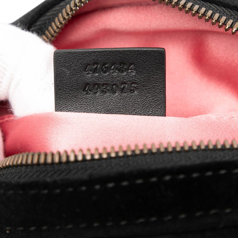 Gucci GG Marmont Quilted Body Bag Waist Black Velor — view 7