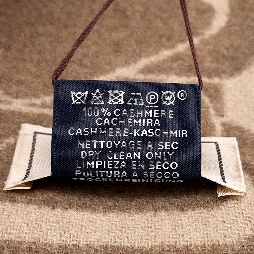 Hermes Scarf Click Se Nue Cashmere Shawl Brown Marron-glace Cles — view 6