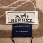 Hermes Scarf Click Se Nue Cashmere Shawl Brown Marron-glace Cles — view 5
