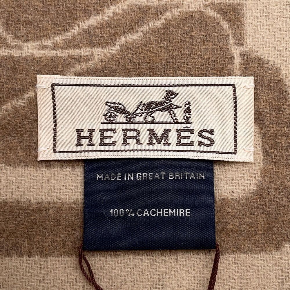 Hermes Scarf Click Se Nue Cashmere Shawl Brown Marron-glace Cles — view 5