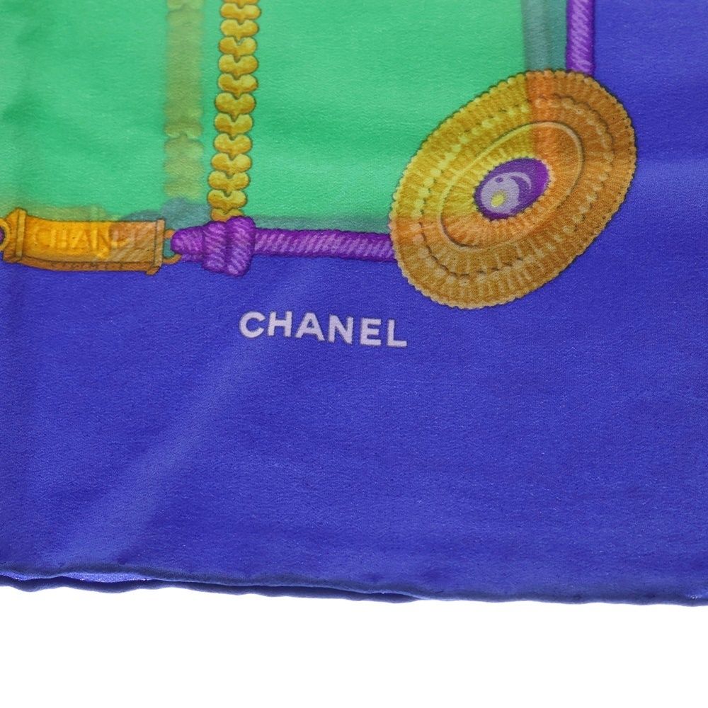 Chanel Chain Motif Scarf Blue Green — view 3