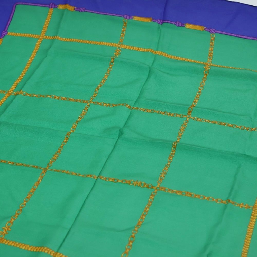 Chanel Chain Motif Scarf Blue Green — view 5