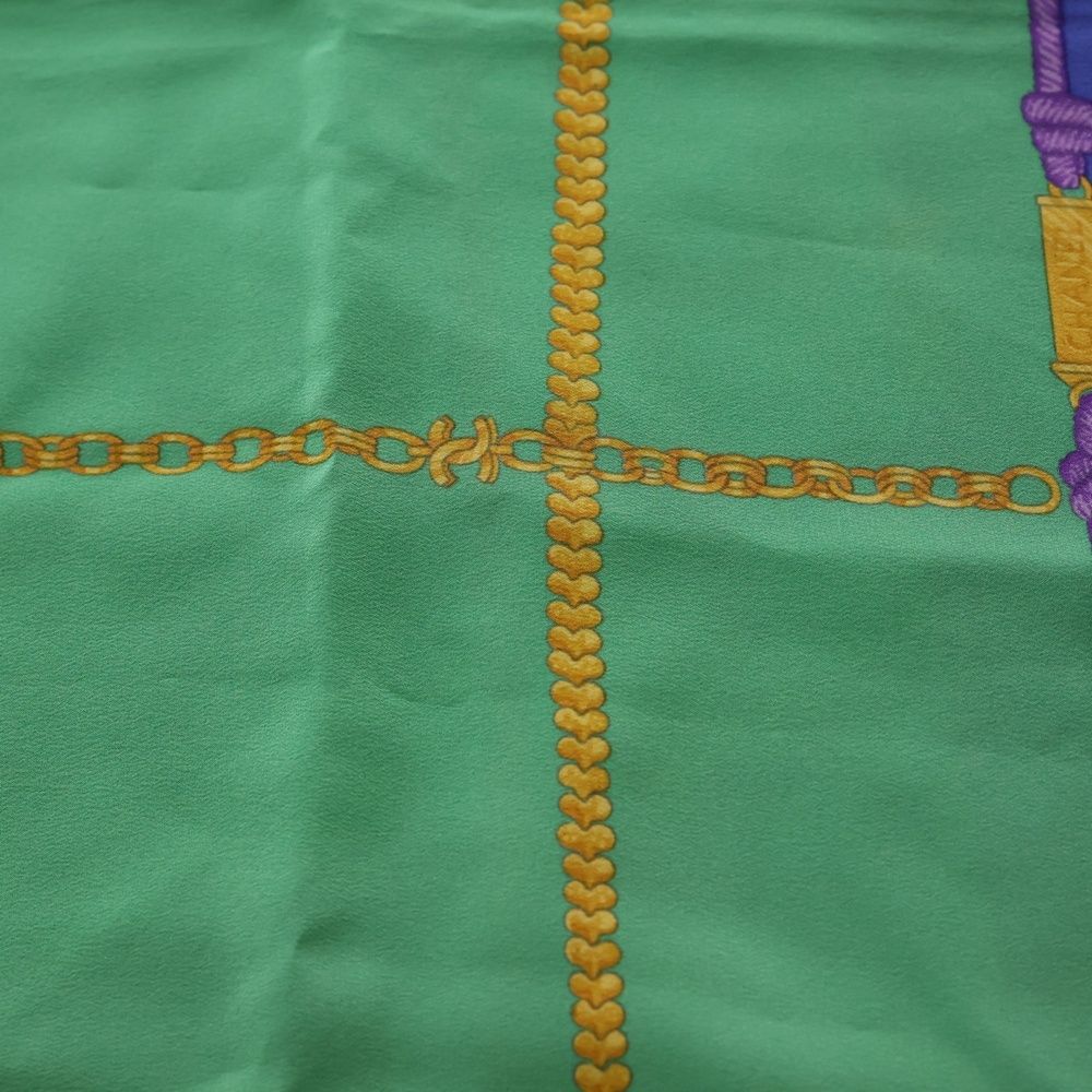 Chanel Chain Motif Scarf Blue Green — view 2