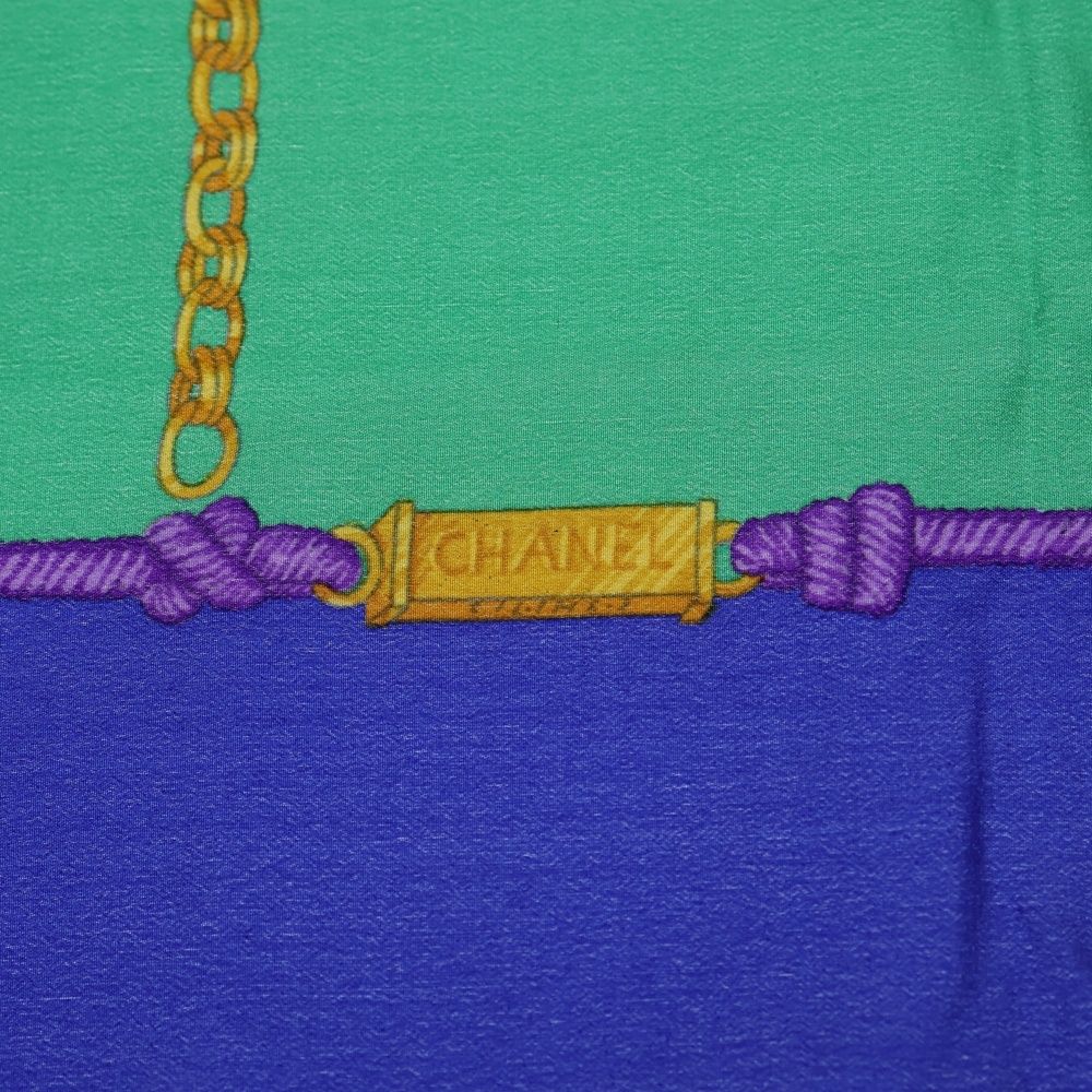 Chanel Chain Motif Scarf Blue Green — view 6