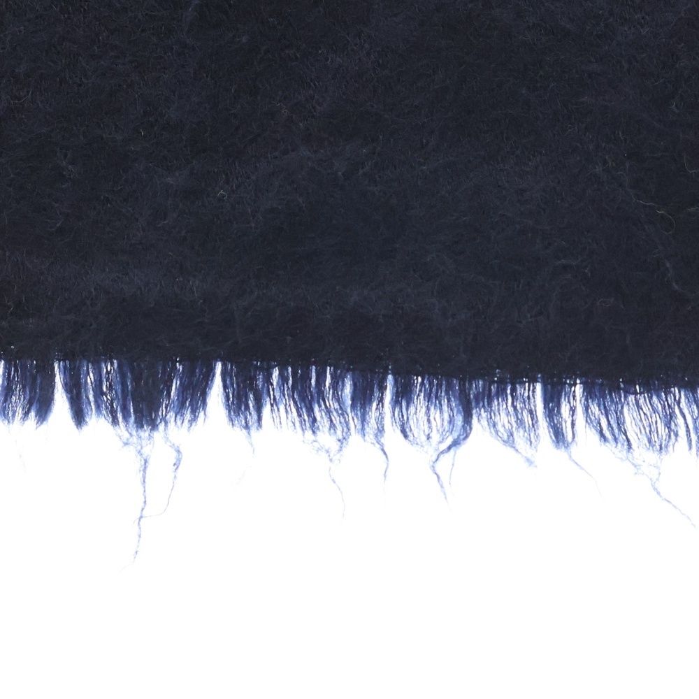 Gucci GG Pattern Cashmere Muffler Navy Scarf — view 3