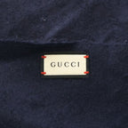Gucci GG Pattern Cashmere Muffler Navy Scarf — view 4