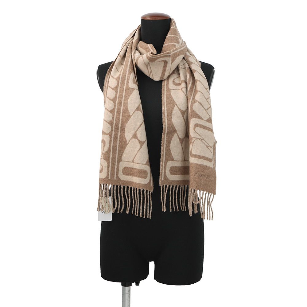 Hermes Scarf Click Se Nue Maron Glace Cles Cashmere Bicolor Shawl Brown Marron-glace — view 3