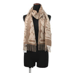 Hermes Scarf Click Se Nue Maron Glace Cles Cashmere Bicolor Shawl Brown Marron-glace — view 3