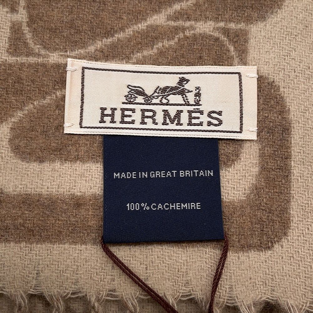 Hermes Scarf Click Se Nue Maron Glace Cles Cashmere Bicolor Shawl Brown Marron-glace — view 4