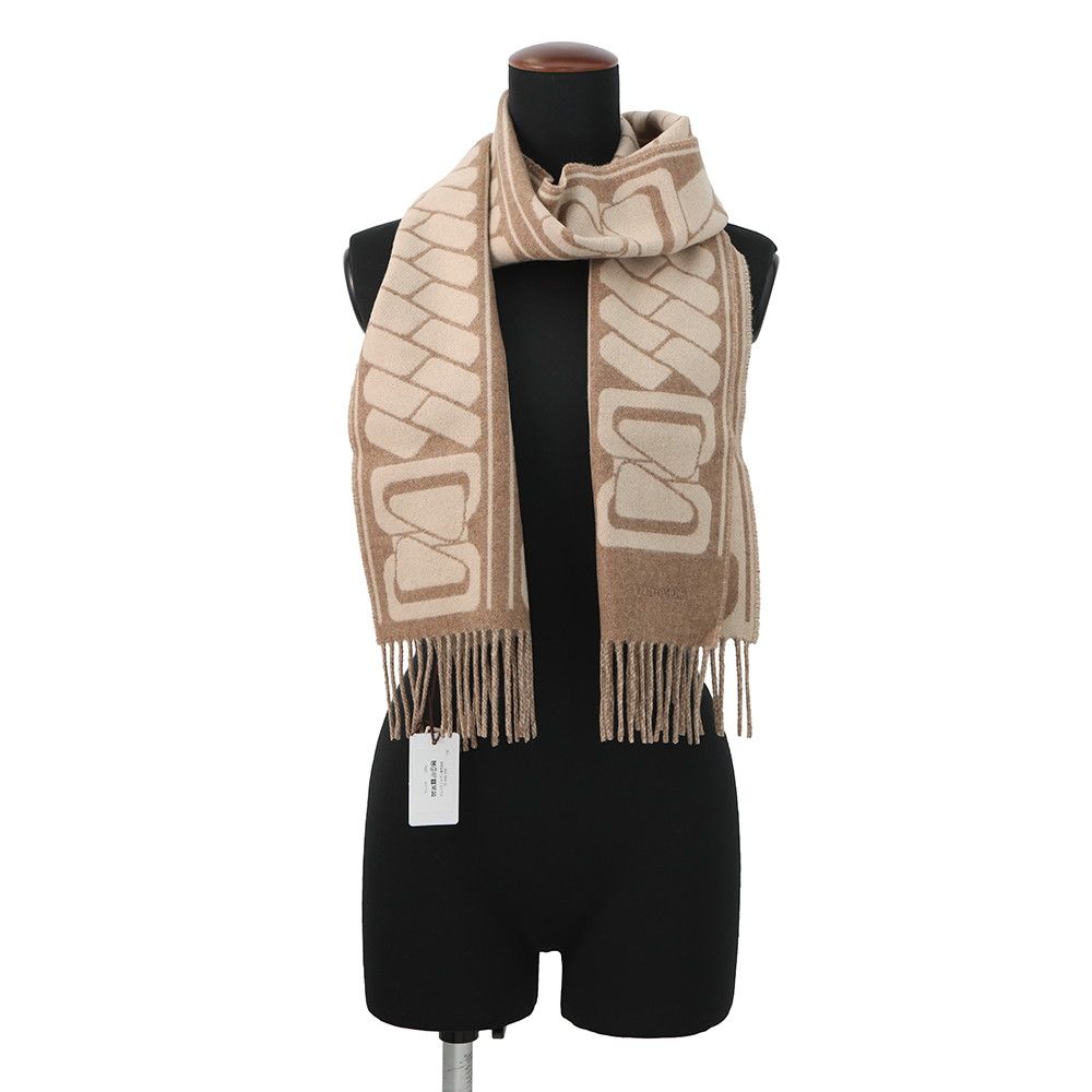 Hermes Scarf Click Se Nue Maron Glace Cles Cashmere Bicolor Shawl Brown Marron-glace — view 3