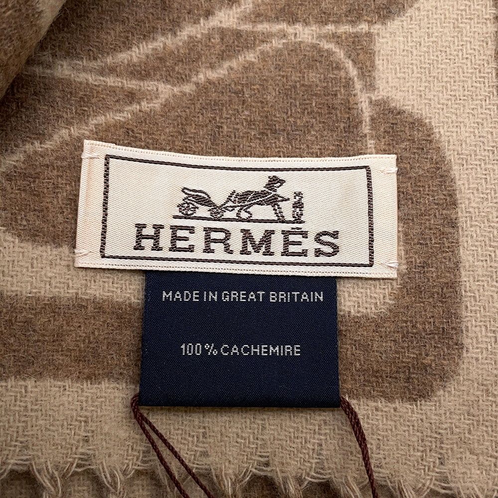 Hermes Scarf Click Se Nue Maron Glace Cles Cashmere Bicolor Shawl Brown Marron-glace — view 4