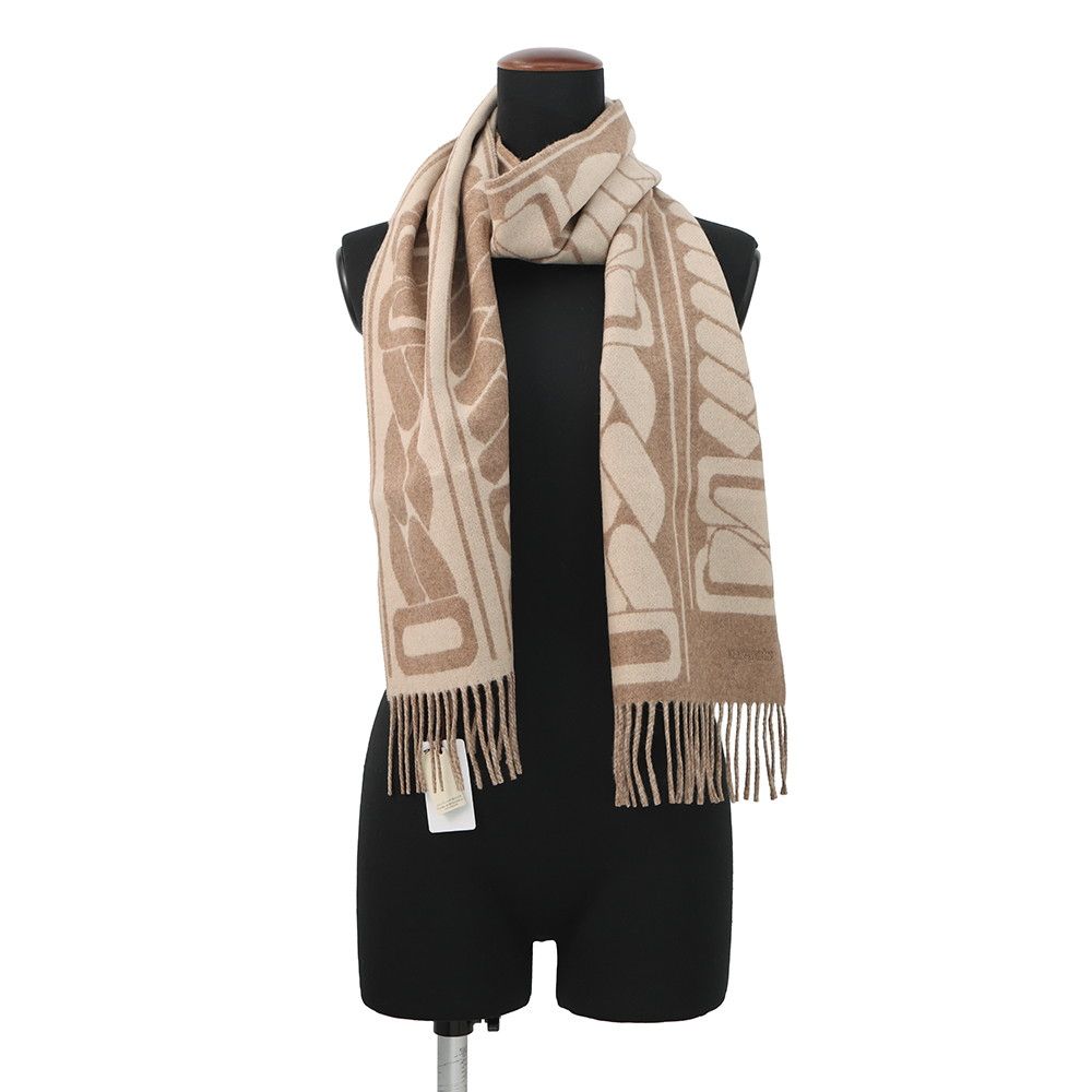 Hermes Scarf Click Se Nue Maron Glace Cles Cashmere Bicolor Shawl Brown Marron-glace — view 3