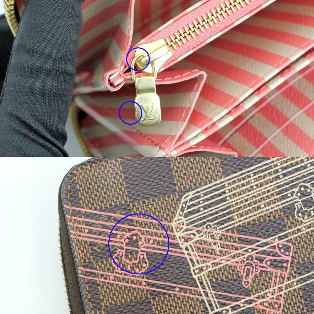 Louis Vuitton Zippy Wallet Damier Trunk Pink Stripe Leather Long — view 9