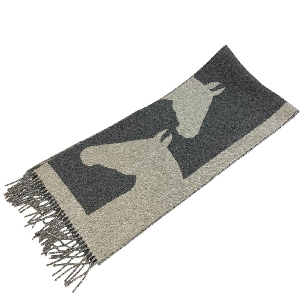 Hermes Love Story Muffler Gray Scarf — view 5