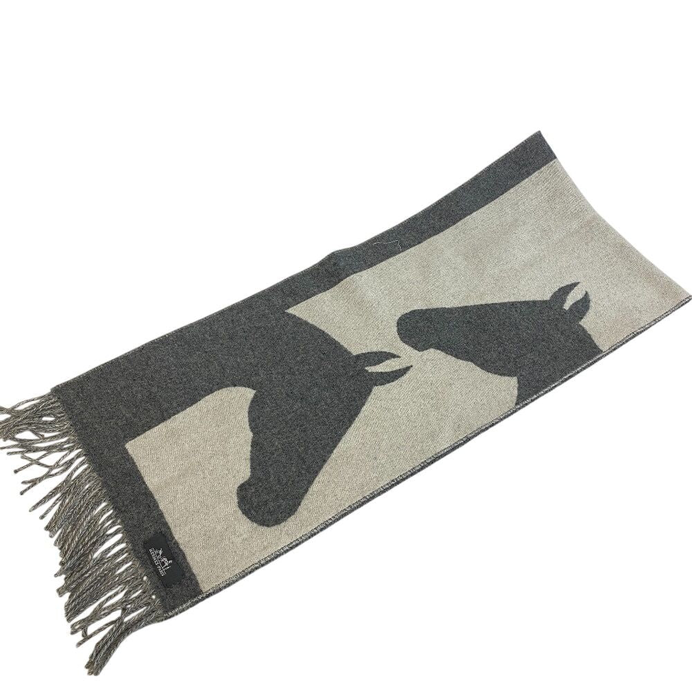 Hermes Love Story Muffler Gray Scarf — view 3