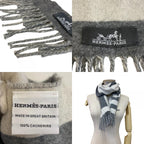 Hermes Love Story Muffler Gray Scarf — view 8