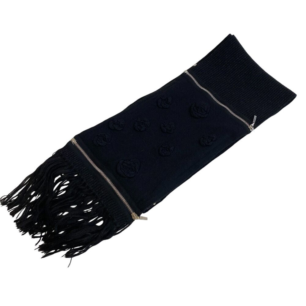 Chanel Zip Muffler Black Scarf — view 2