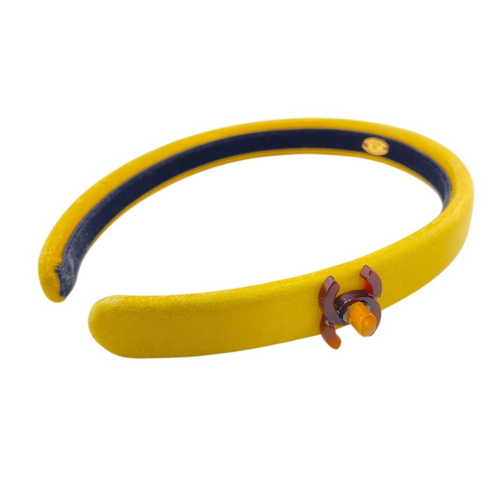 Chanel Coco Mark Turnlock Headband Hair Accessory Yellow — view 4