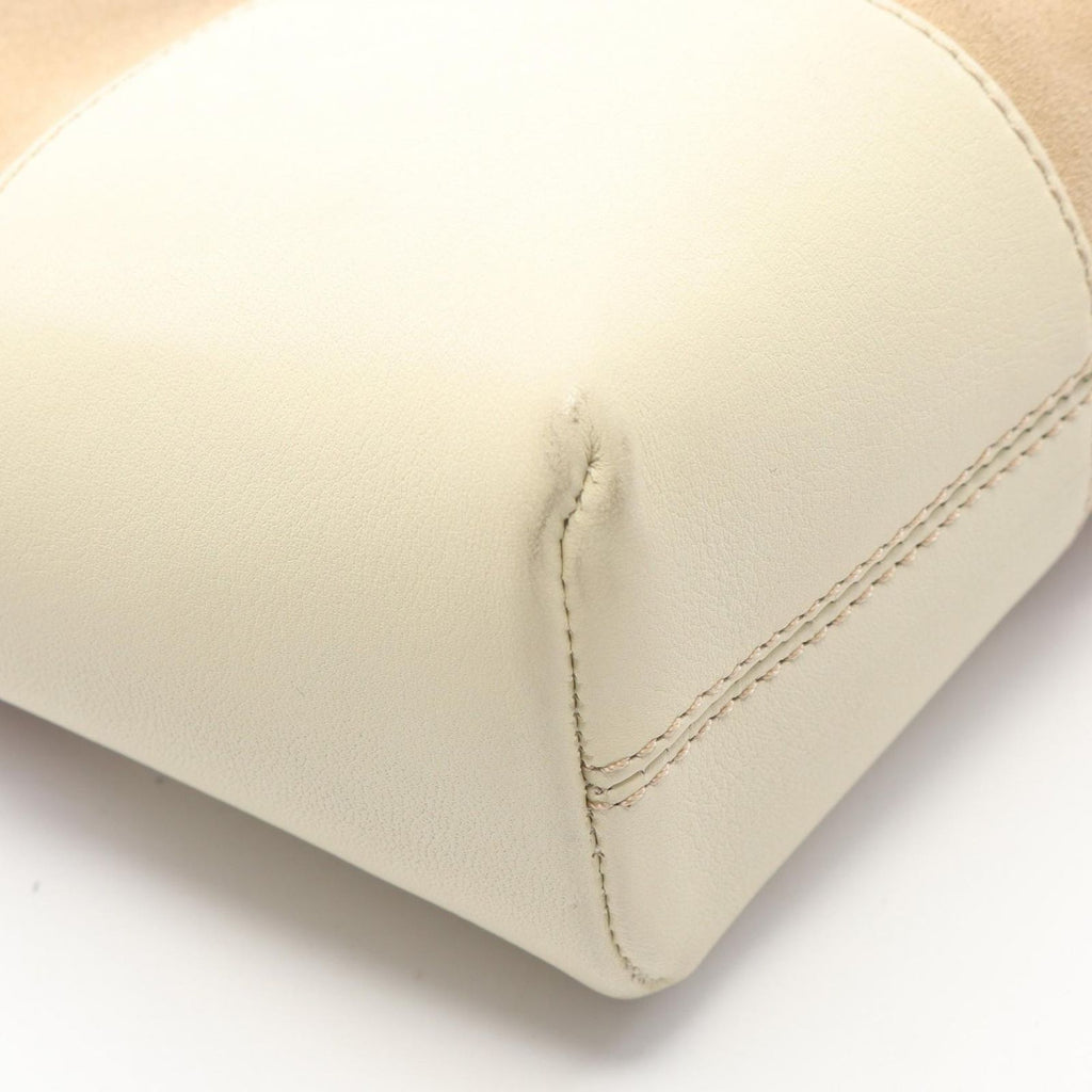 Loewe Shoulder Bag Anagram Beige Ivory Suede Leather — view 6
