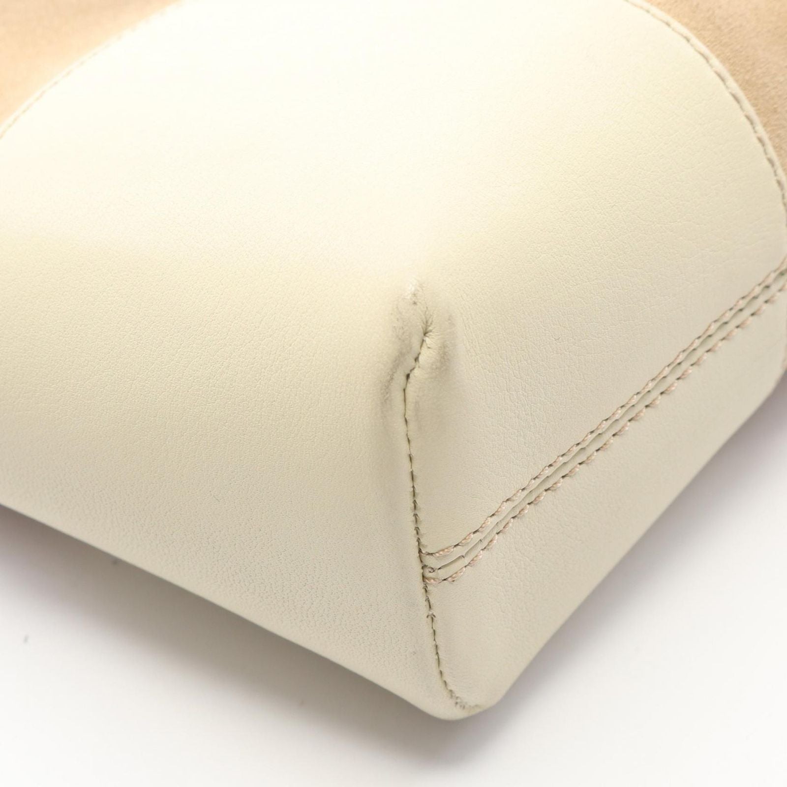 Loewe Shoulder Bag Anagram Beige Ivory Suede Leather — view 6