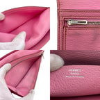 Hermes Long Wallet Bifold Bearn Souffle Pink — view 8