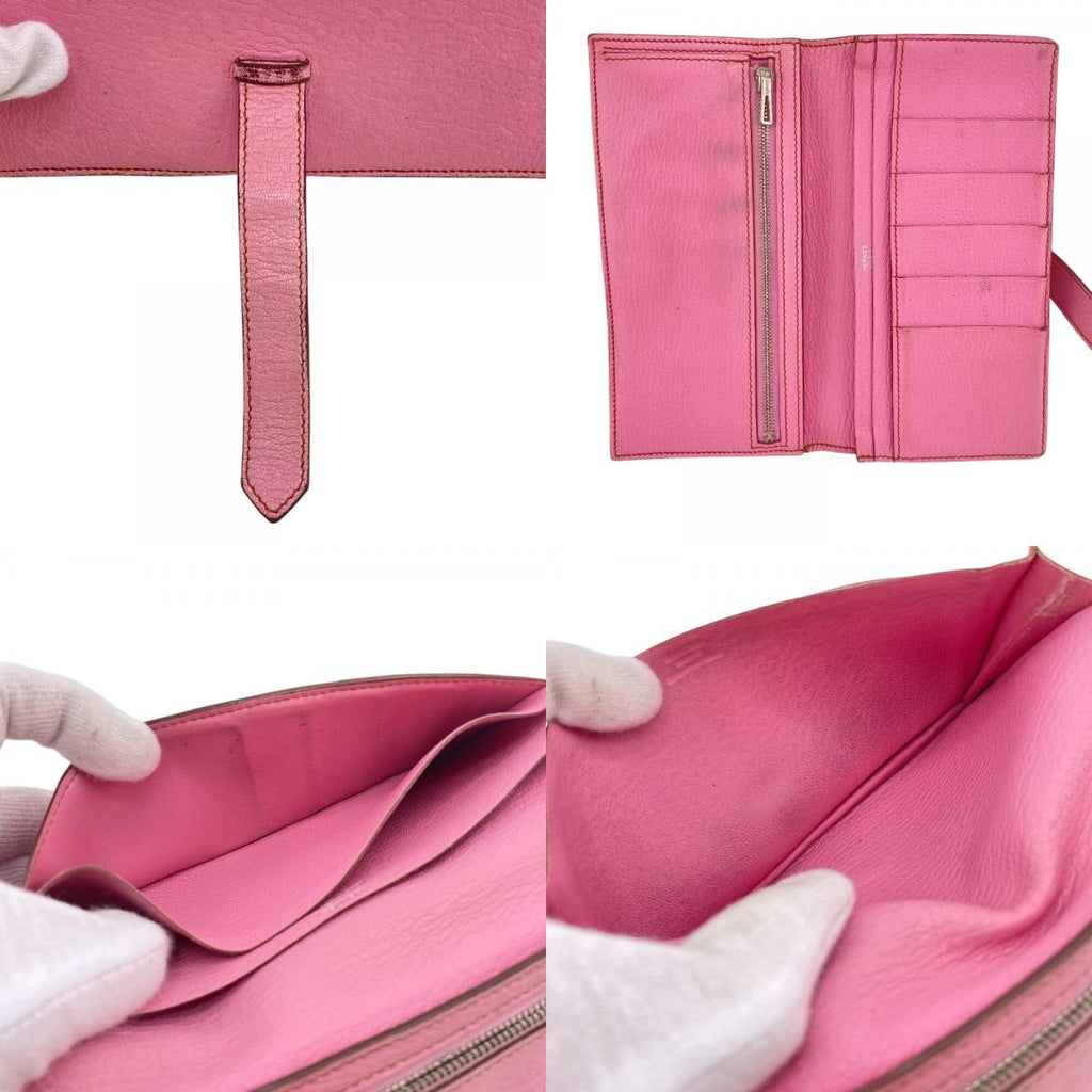 Hermes Long Wallet Bifold Bearn Souffle Pink — view 7