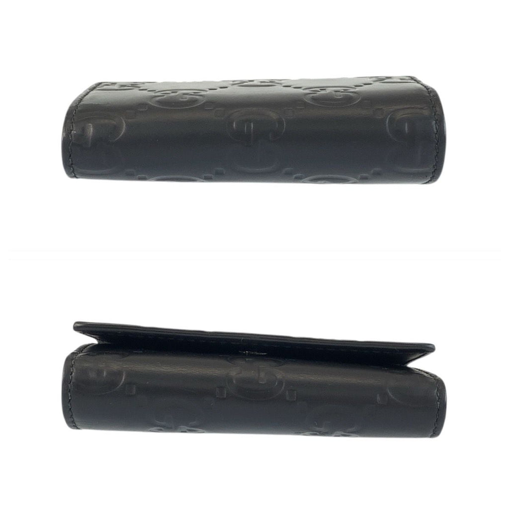 Gucci Rubber Effect Black Leather key Case 6 Rows — view 9